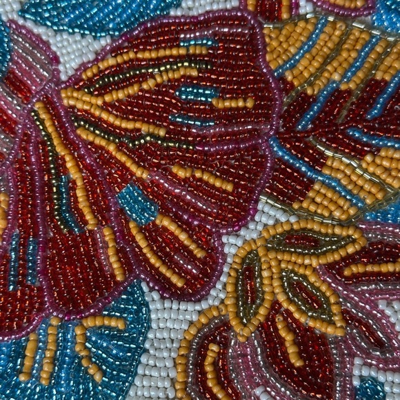 Pink Beaded Floral Handbag by America & Beyond - Picture 3 of 14